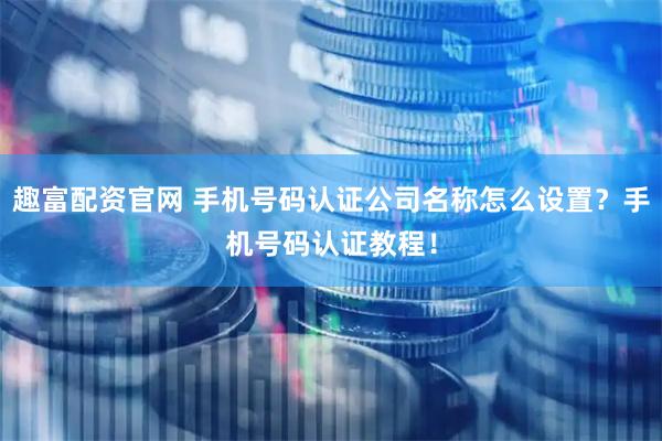 趣富配资官网 手机号码认证公司名称怎么设置？手机号码认证教程！
