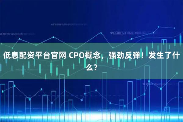 低息配资平台官网 CPO概念,强劲反弹!发生了什么?